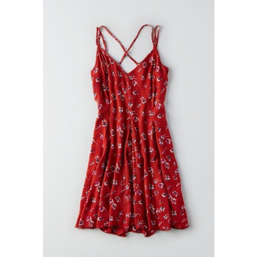 Floral Red Dress